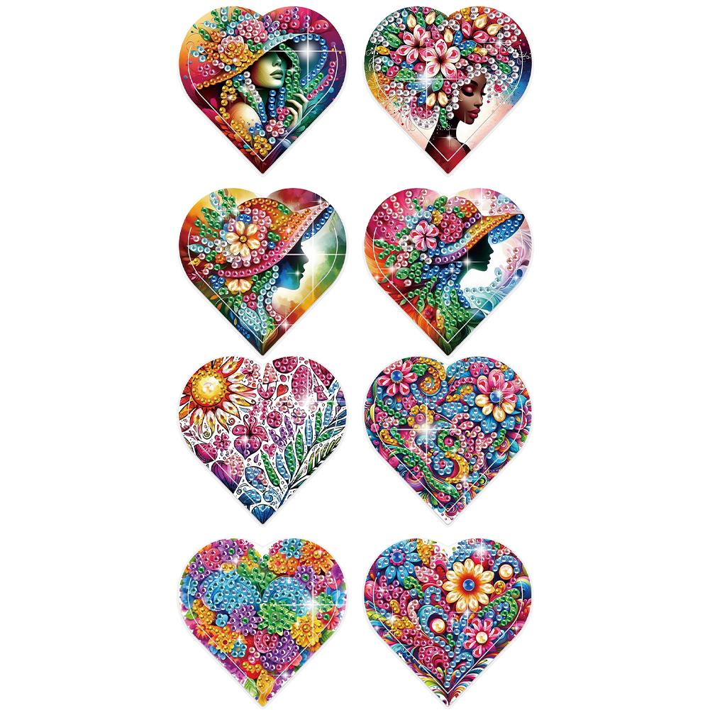 8 Stück Diamond Art Lesezeichen Diamond Painting Lesezeichen 5D DIY Lesezeichenecke Diamond Art Sets für Buchliebhaber