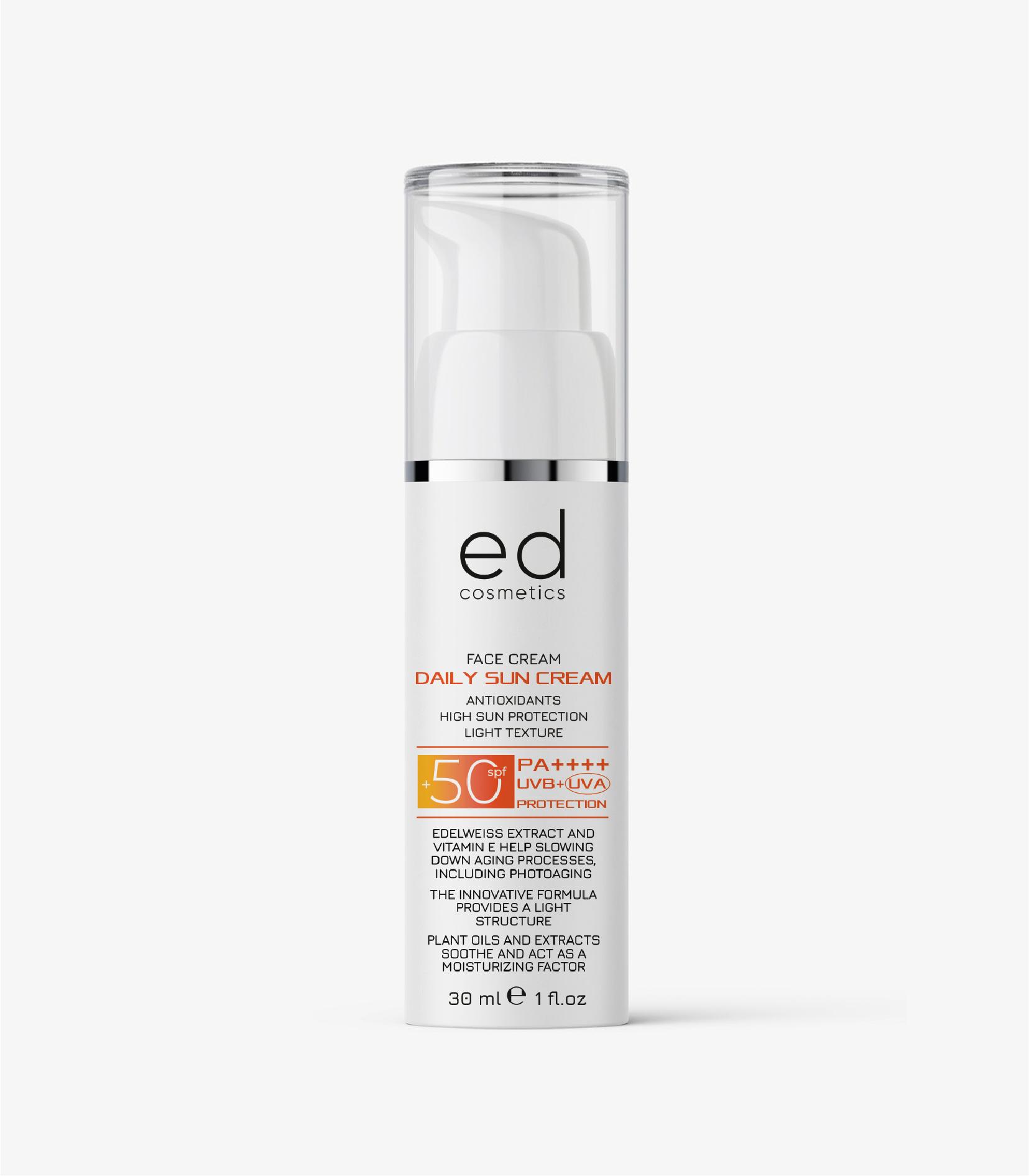 

Дневной солнцезащитный крем SPF 50 DAILY SUN CREAM ED Cosmetics 50 мл