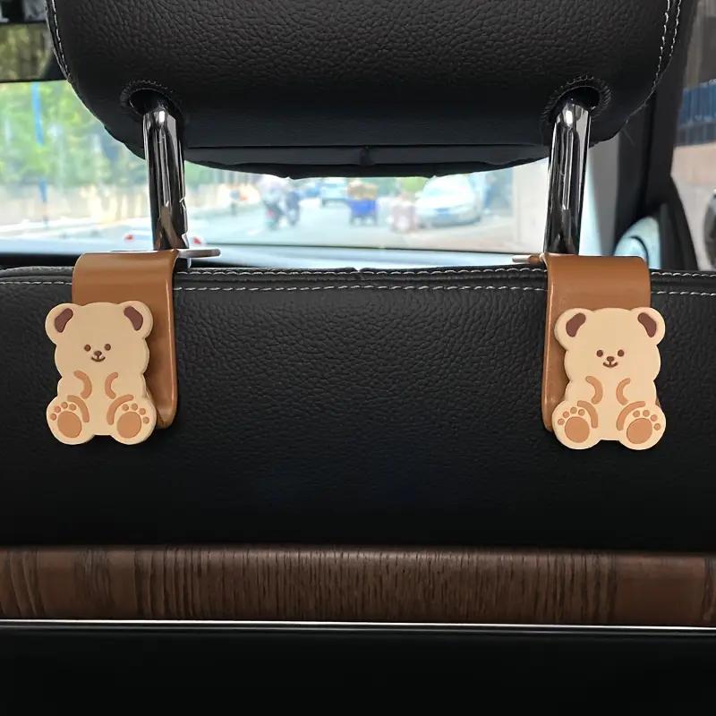 2 Cute Cartoon Teddy Bears, Car Seats With Small Hooks On the Back, Multifunctional Seats, Car Accessories