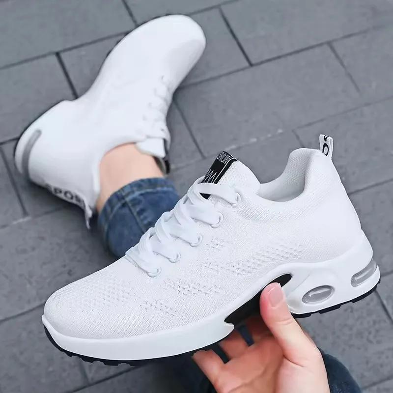 Women Fashion Lightweight Shoes Lace Up Mesh Women'S Round Toe Sneakers Minimalist Breathable Zapatillas Mujer Female Footwear