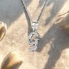Moissanite G Letter 925 Silver White White Gold Plated Pendant Iced Necklace