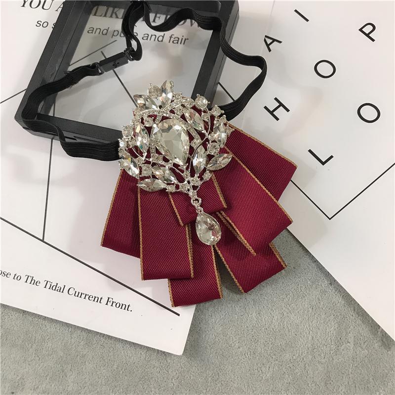 Korean Version of Bow Tie Female College Style Japanese Free-play Female Collar Flower Diamond Jewelry Shirt Accessories Male Bo