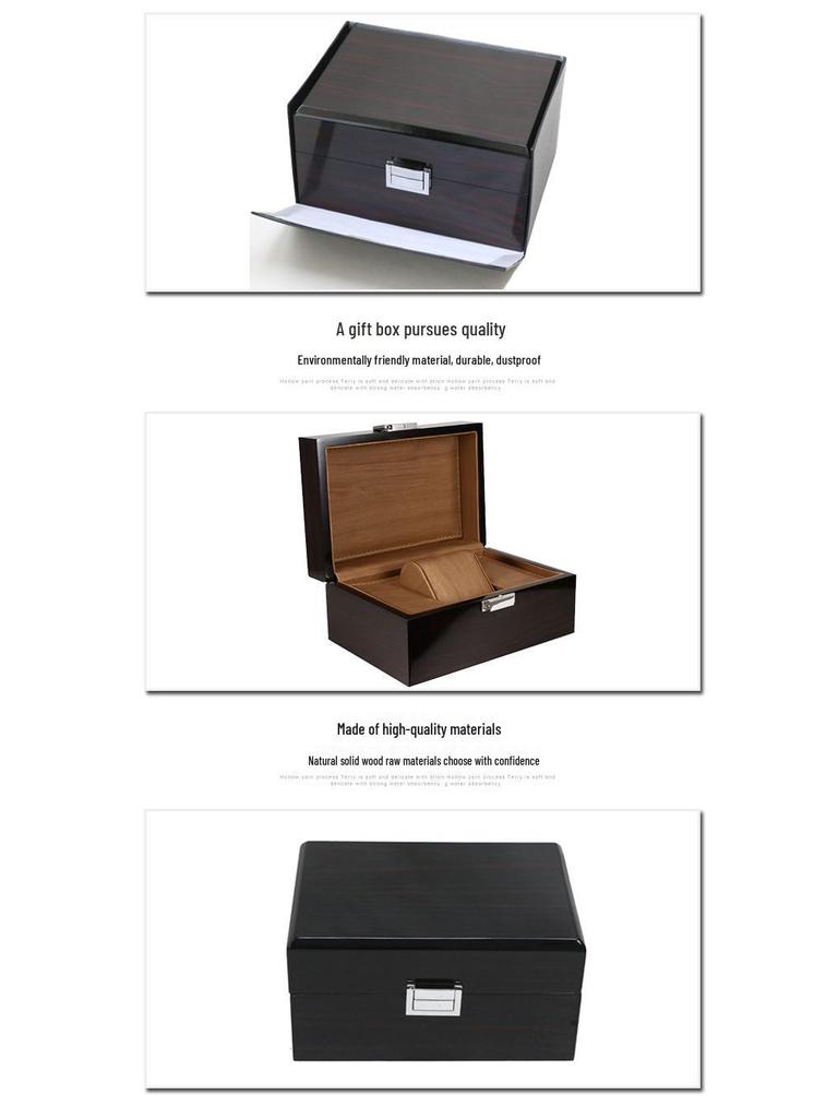 High-Gloss Wooden Watch and Jewelry Display Box with Piano Finish