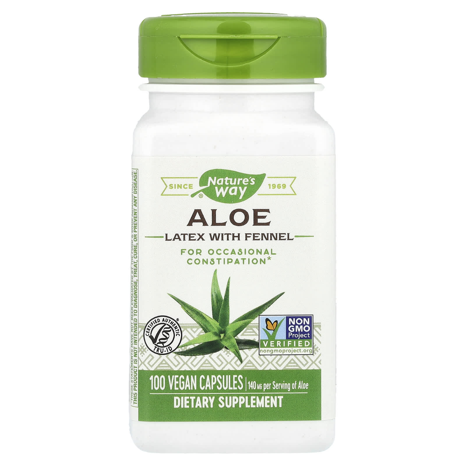 

Nature S Way, Aloe Latex with Fennel, 140Mg, 100 Veggie Caps