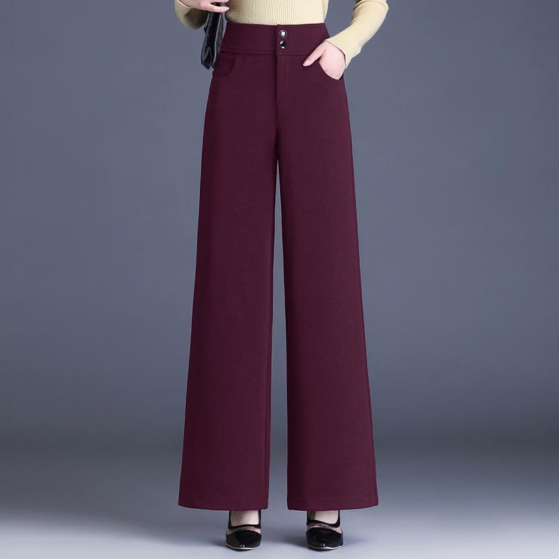 

Women s High-Waist Wool Wide-Leg Pants - Slim-Fit, Loose, Western-Style for Autumn & Winter, 2026 Black Edition 3XL (Waist 130-140)