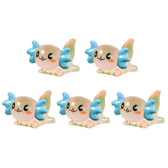 5 sztuk realistyczny żywy wygląd smok ozdoba mała dekoracyjna mini świecąca ozdoba smok żywica światło-up rzemiosło