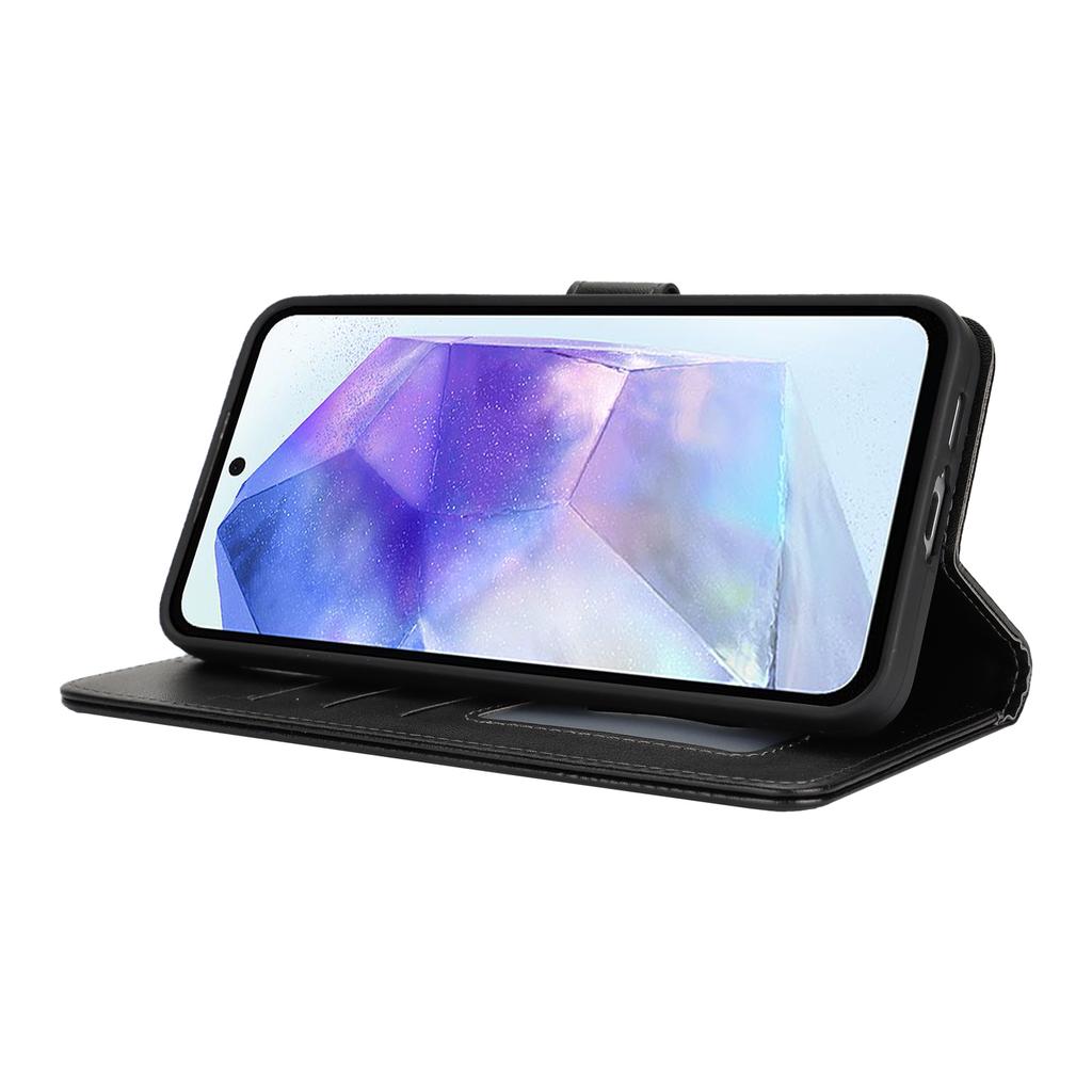 Für Samsung Galaxy A55 5G Ständerhülle Stoßfest Leder Brieftasche Handyhülle
