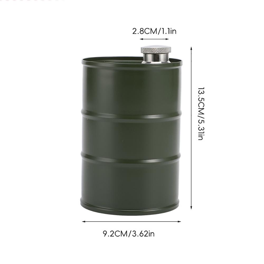 25oz 304 Stainless Steel Drum Hip Flask for Water Bottle Drums Whisky Portable Outdoor Men Gift