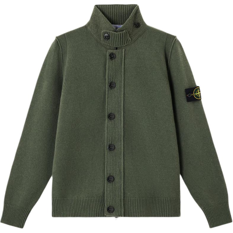 

Stone Island Badge Single-Breasted Stand Collar Long Sleeve Knit Sweater Men sweater Green K2S155100047S00A3-V0054 M