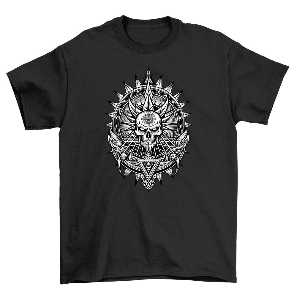 

Gothic_51 Men s Skull Sunburst T-shirt - Funny and Spooky! Unisex Printed Design S