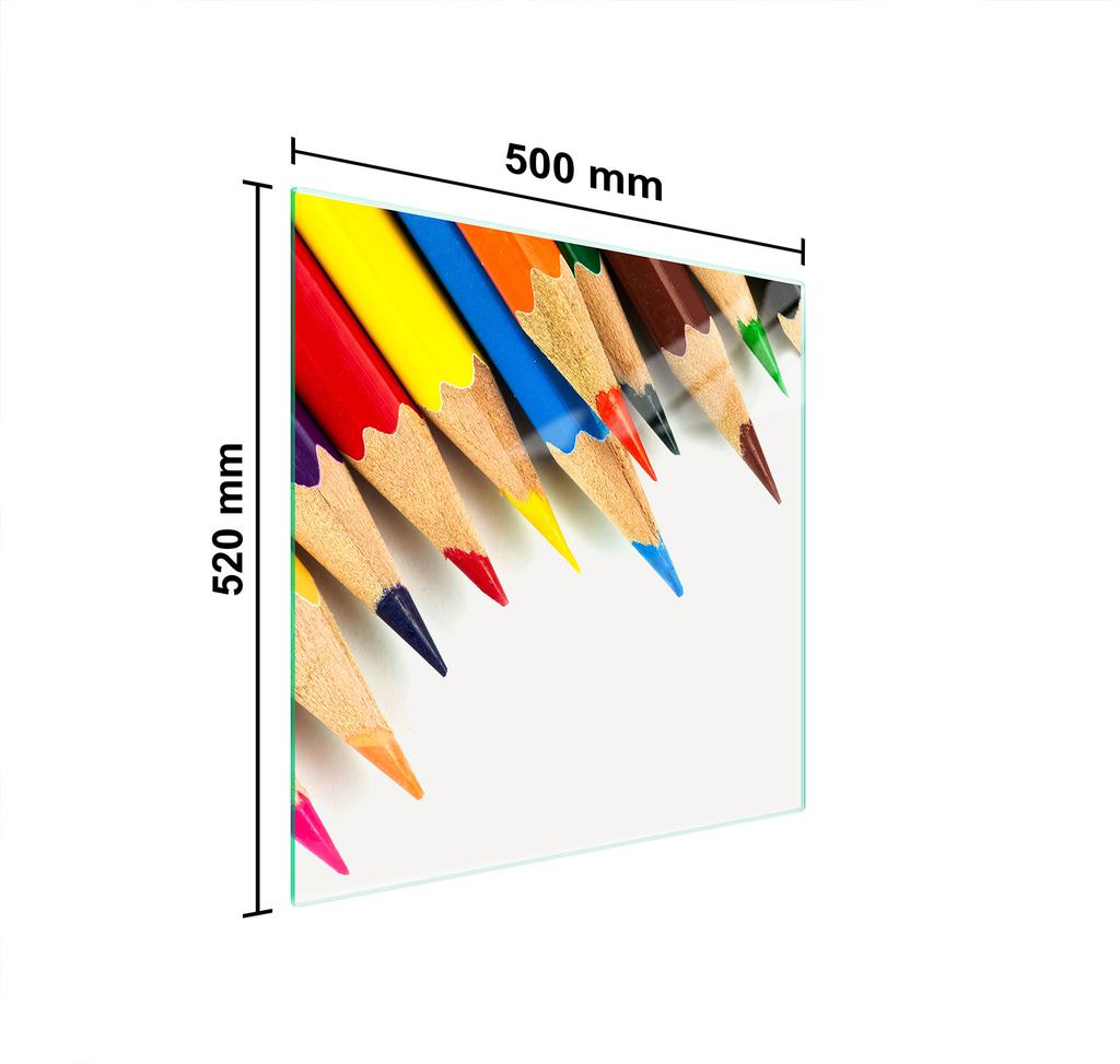 GLAS-KOCHFELD-SCHUTZPLATTE 50x52 BUNT