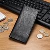 Men Slim Long Wallet Wallet with ID Bifold Card Holder Window Minimalist Card