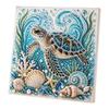 Easy Faux Pearl Crafting Project Ocean Painting Kit, Marine Life 3D Art DIY Beginner Friendly Kit Sea Turtle Fish Picture Craft Set for Adults,