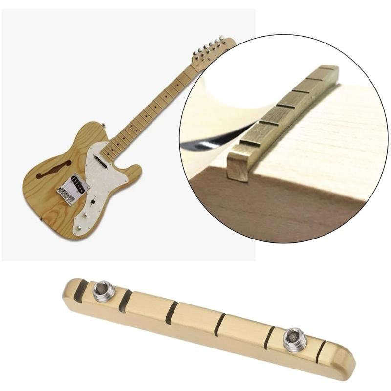 Adjustable Brass Guitar Nut For 6 String Electric Guitar 42mm Length 3.4mm Thickness With Precise String Action Control