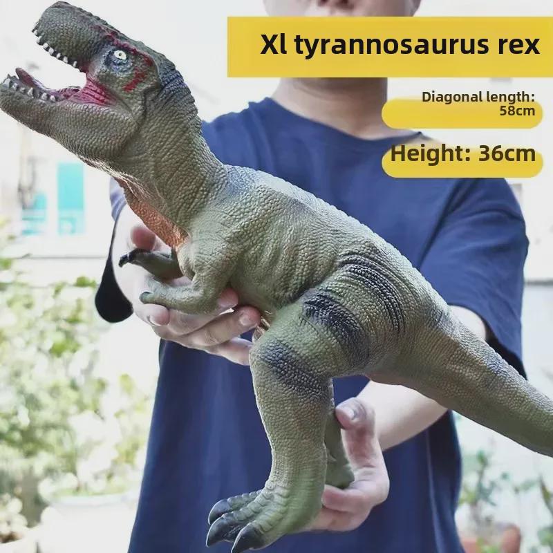 Jucării dinozaur mari cu gel moale și sunet: Modele Tyrannosaurus Rex și Triceratops pentru băieți