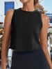Women's Racerback Cropped Tank Top Sleeveless Crew Neck Yoga Workout Shirt