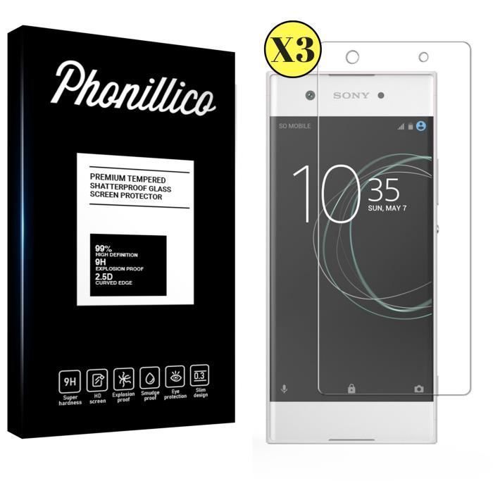 Film Vitre Protection Ecran - Phonillico® - Sony Xperia XA1 - Pack de 3 - Verre Trempé - Résistant aux rayures