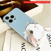 2DFlat Cute Bunny Illustration Phone Case All inclusive film hard iPhone case, compatible with iPhone 18 Pro Max 17 16 15 14 13 12 11