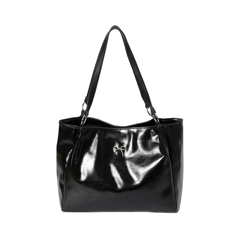 

Цвет Однотонный Простой Декорация Бант Большая Вместимость Женская Повседневная Сумка-Тоут Для Ежедневного Использования чёрный