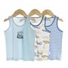 Dreiteiliges Kinder-Cartoon-Weste-Set - Gestreift, Reine Baumwolle, Atmungsaktiv, Schweißabsorbierendes Baby-Mädchen-Basisshirt