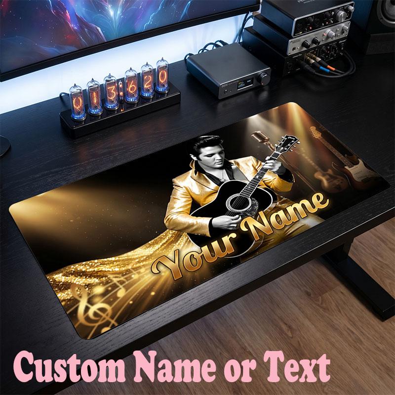 Tappetino Mouse Personalizzato con Nome Elvis Presley, Tappetino Mouse Grande per Scrivania, Regalo Personalizzato per Ufficio Domestico