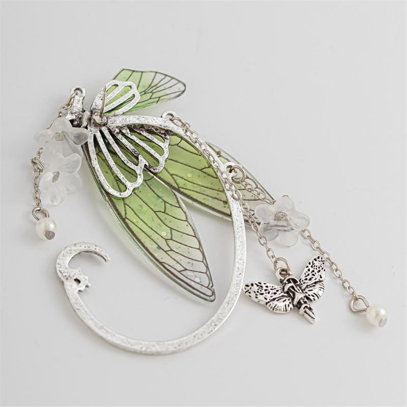 Elegant Butterfly Dangle Earrings for Women Unique Alloy Resin Pearls Fashion Jewelry for Daily and Travel
