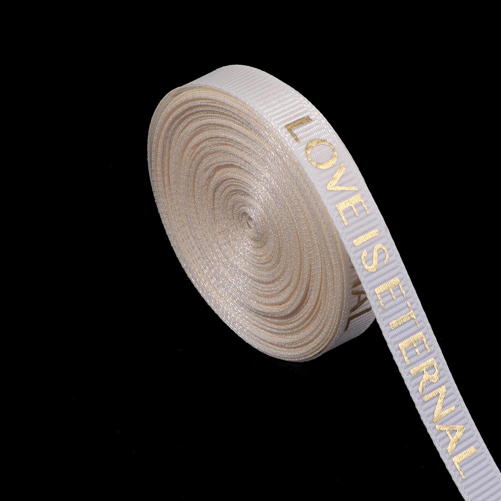 

10Yards/Lot 1cm Colorful Polyester Ribbon Printed LOVE IS ETERNAL Ribbon For Handmade Romantic Gift Packaging Wedding Decoration бежевый