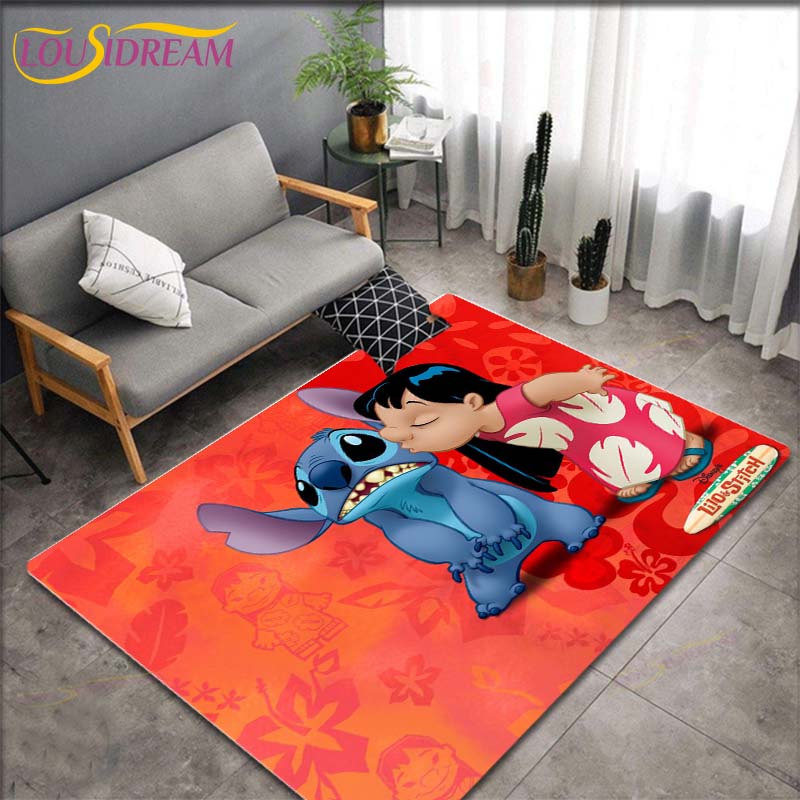 Anime Stitch Pattern Carpets Living Room Anti-Skid Area Rug Kids Bedroom Mats Yoga Mat Large Carpet Decor