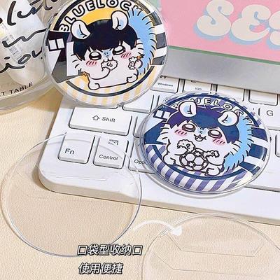 Transparent Badge Display Sleeve Round Card Storage Case Anime Badges Decoration Protective Sleeve PVC Badge Protector Case
