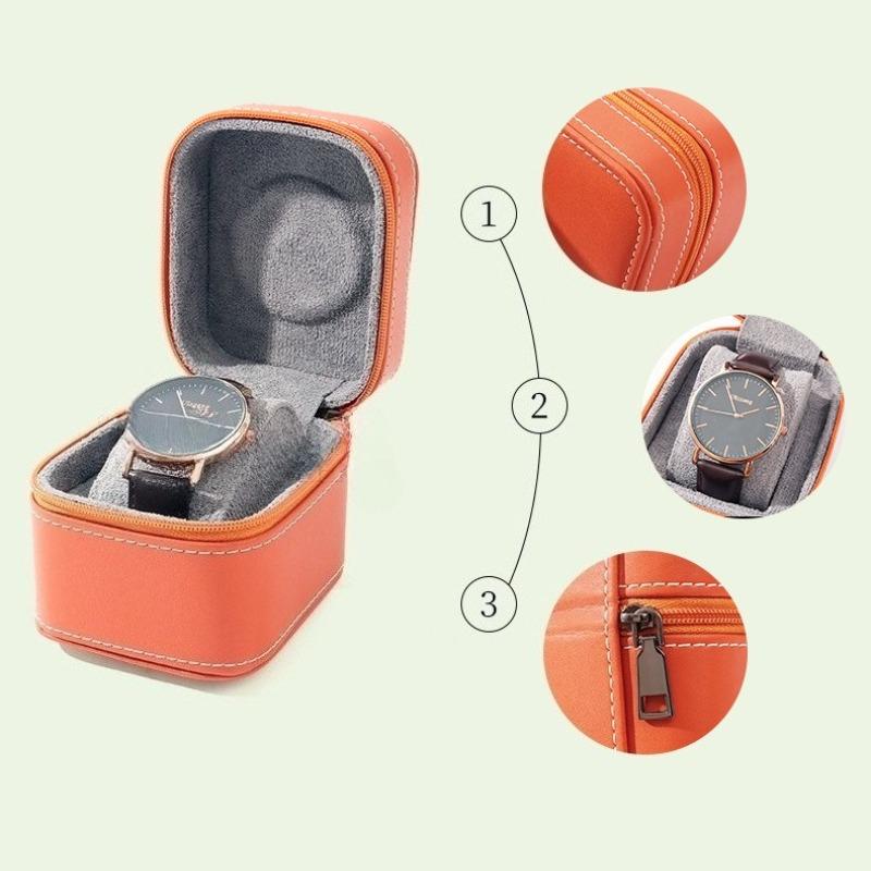 Leder Uhrenbox Reißverschluss Uhren-Displaybox Herren Armbanduhr Wasserdichte Organizer-Box Reise Tragbare Uhren Aufbewahrungsboxen