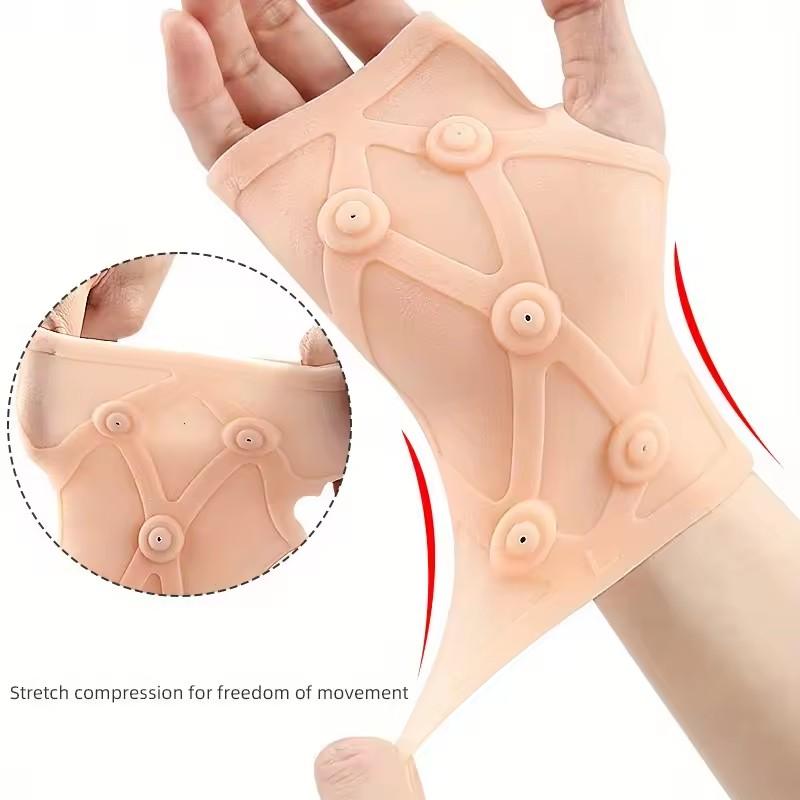 Silicone Fingerless Gloves Magnetic Wrist Support Outdoor Gloves Material Hand Cuffs Gloves Suitable for Outdoor Running Sports