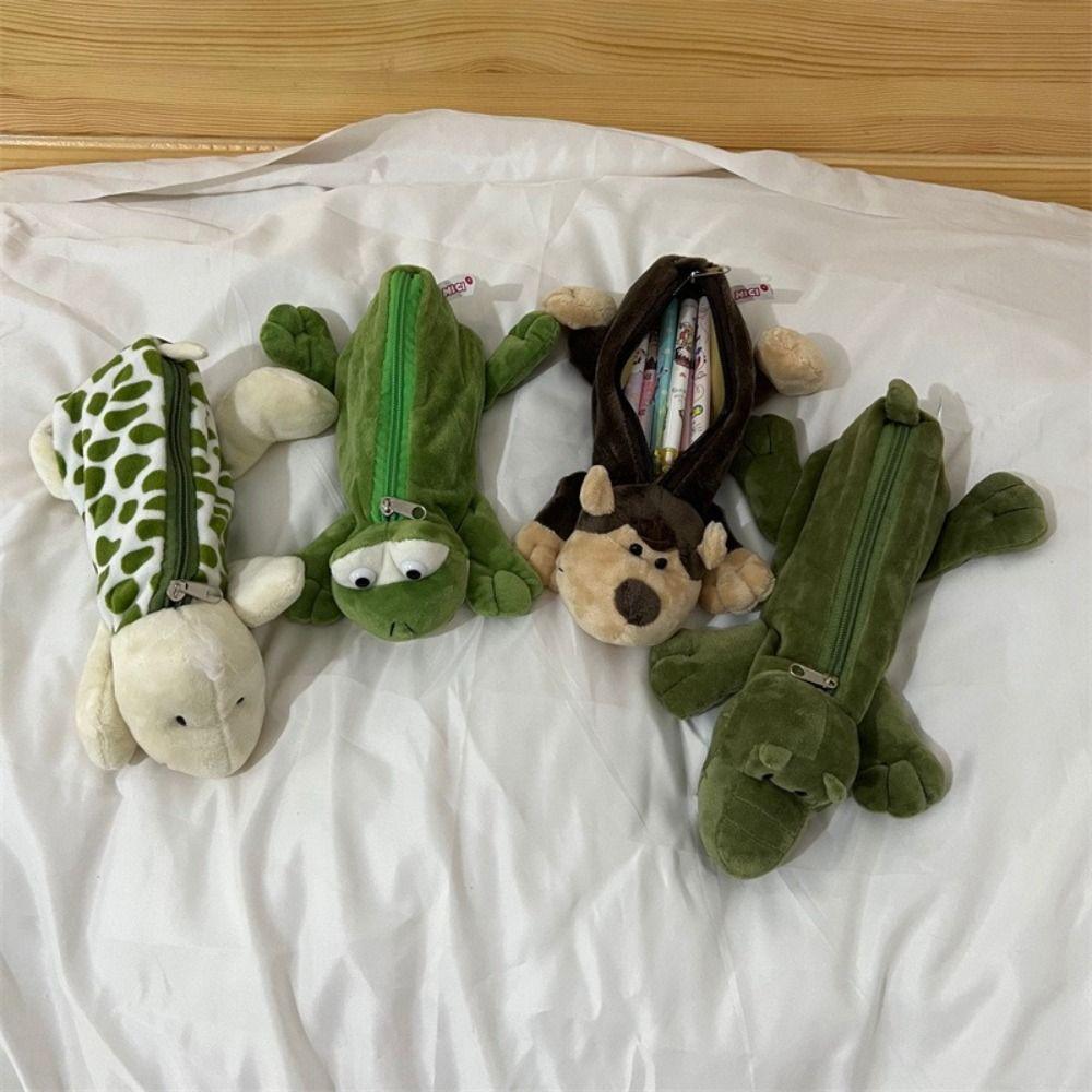 Animal Shape Pen Bag Plush Stationery Bag Cartoon Stationery Organizer  Back To School