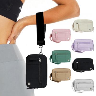 Women Wrist Pouch Nylon Quilted Wristlet Wallet Portable Waterproof Wrist Wallet with 3 Zipper