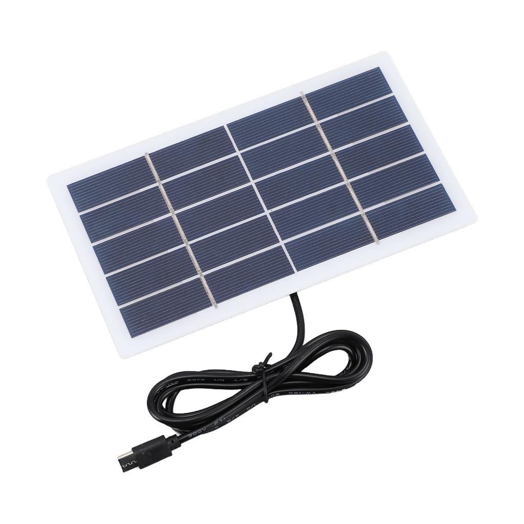 2W Solar Panel Water Proof Polycrystalline Silicon Solar Panel Charger with Type C Interface for Outdoor Garden Lights