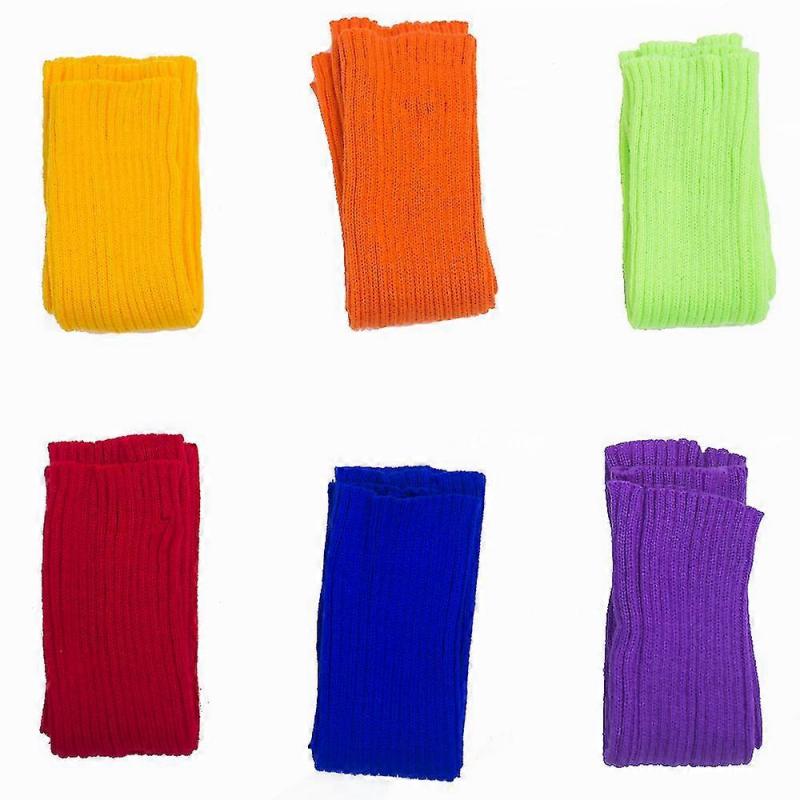 Ladies Leg Warmers Plain Colours Dance 80s Party Fancy Footless Sock Uk One Size