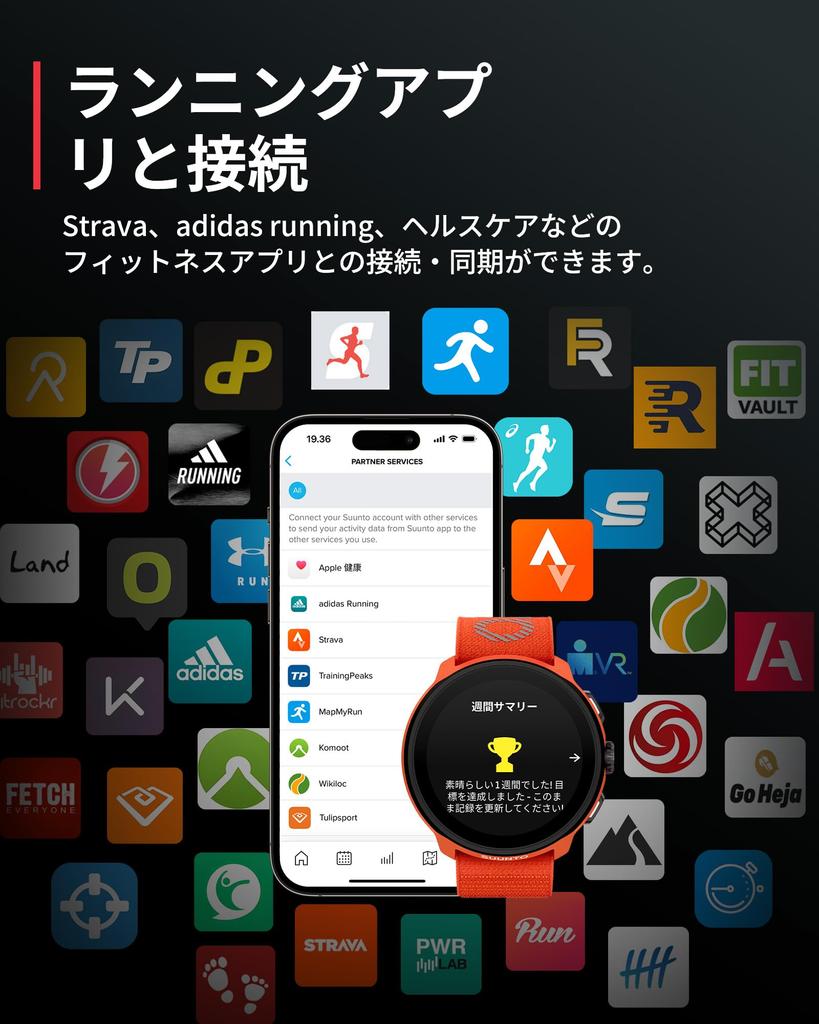 Suunto RUN CORAL ORANGE Running Watch with Offline GPS and GPS Navigation Maps, Dual-Band System, (SS051112000)