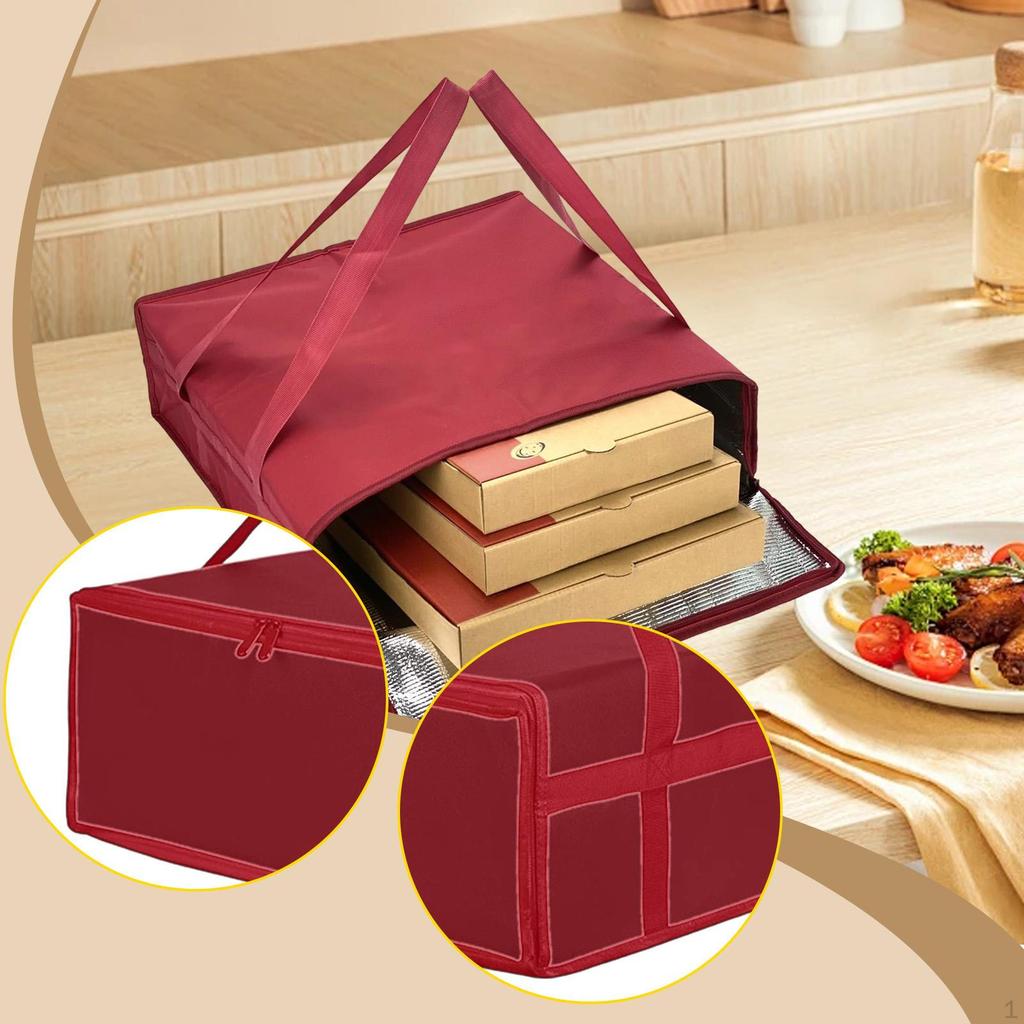 Tasche, Thermisch isolierte Transport-Pizza-Wärmetasche aus Vliesstoff mit verstärktem Griff