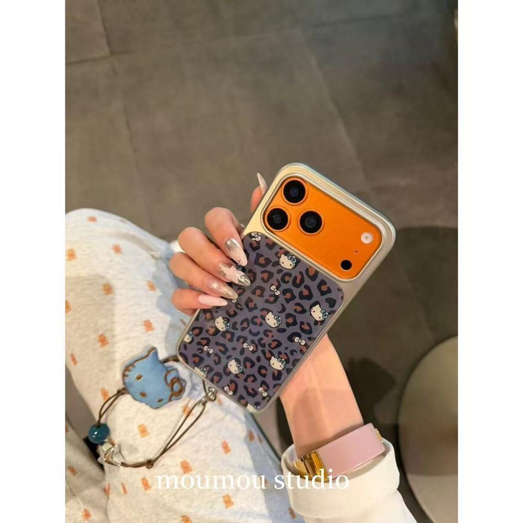Creative Cartoon Electroplated Leopard Print Cat Is Suitable for Apple 17ProMax Mobile Phone Case Protective Case 16pro/15 Case.