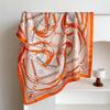 Classic Fashion Chain Small Square Scarf Printed Silk Scarf Women's Headscarf Spring and Summer Scarf Scarf Korean Version Imitation Silk Scarf