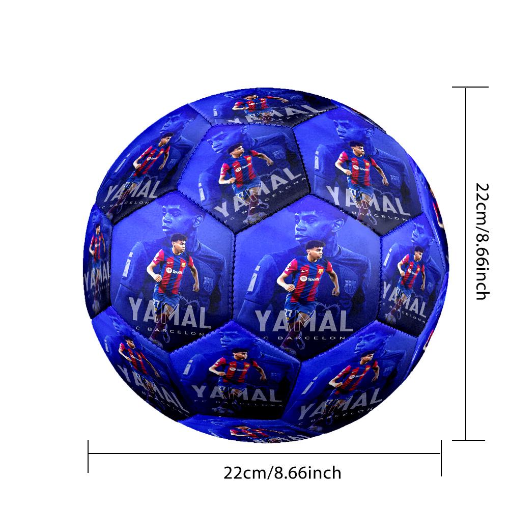 Lamine Yamal 19 Barcelona Player Action Size 5 Soccer Ball Machine-Stitched Indoor/Outdoor Training and Matches Sports Enthusiast Gifts