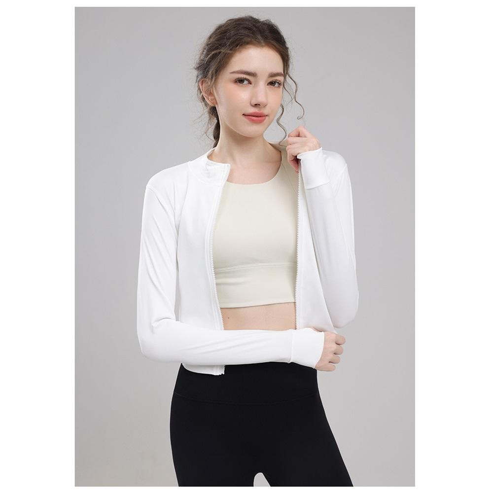 Yoga Jacket, Women's Quick Drying Running Nude Sports Top, Sun Protection Cycling Suit, Tight Fitting Autumn And Winter Fitness Tennis Suit
