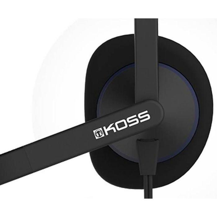 Casque d'Écoute Filaire USB avec Microphone Anti-bruit, Bureau Vidéoconférence KOSS CS195 USB Noir 94263