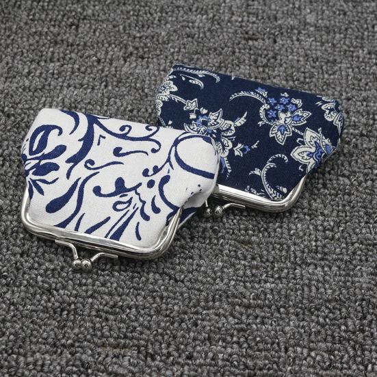 2PCS Women Coin Purse Canvas Mini Palm Size Coin Holder Durable