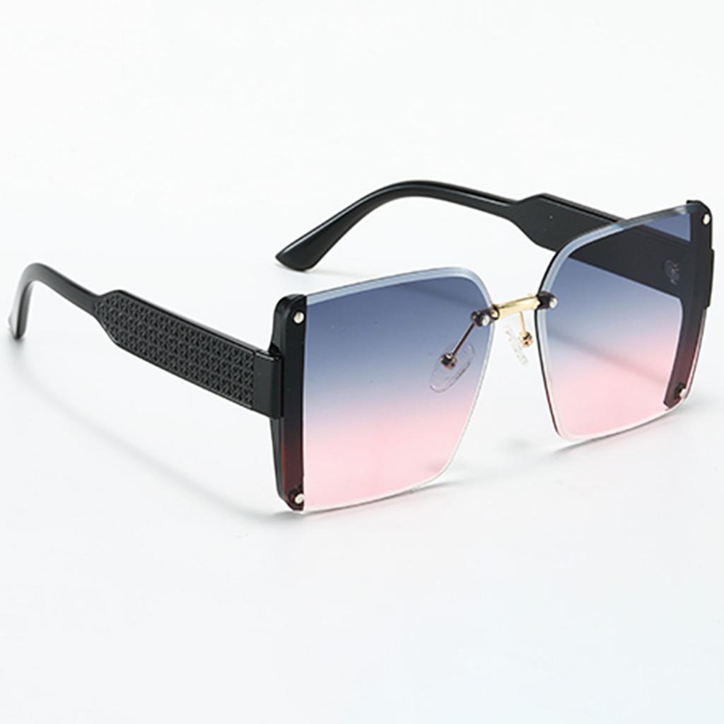 Modern Fashion Orange Grey Gradient Square Sunglasses With Orange Metal Strip Decoration Sunglasses Women  Glasses Women