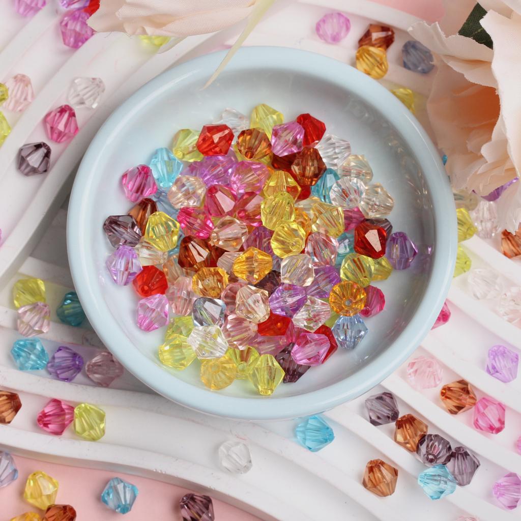DIY Loose Beads Necklace Bracelet For Jewelry Making Fashion 4mm/5mm/6mm/8mm Acrylic Transparent Diamond 1200/900/600Pcs  Home