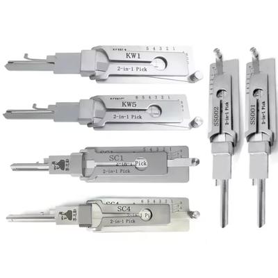 SS001 Stainless Steel Precision Tool 2 In 1 Key Decoder Hook & Pick Set O-ring Pickup Hand Tool Kit Maintenance Repair Tool Set