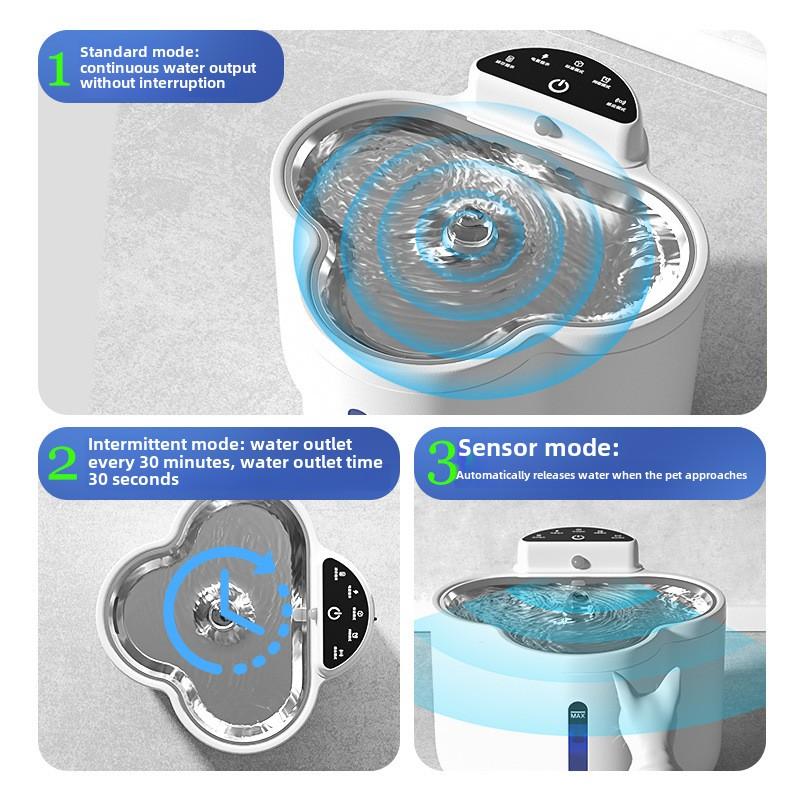 Katzenwasserspender mit konstanter Temperatur, kabelloser Induktions-Wasserspender für Hunde, Heizung für Haustier- und Katzenbedarf