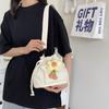 Flower Shoulder Bag Drawstring Work Tote Bag Ins Crossbody Bags  Women
