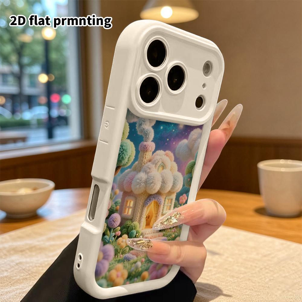 Phone Case: 2D Flat, Suitable for iPhone 18 17 16 15 14 13 12Pro Protective Case, Starry Sky Yarn Cottage, Perfect Christmas and Halloween Festival Gi