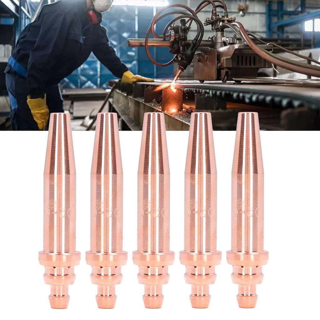 5Pcs G02-0 Acetylene Flame Torch Tip Isobaric Cutting Nozzle All In One Equal Pressure Cutting Tip Gas Welding and Cutting Kits with Storage Boxes
